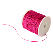 Braided Nylon Thread, Chinese Knotting Cord Beading Cord for Beading Jewelry Making, Camellia, 0.8mm, about 100yards/roll(NWIR-R006-0.8mm-129)