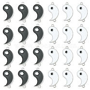 12Pcs 2 Colors Alloy Enamel Split Links Connectors, Yin-yang, Cadmium Free & Lead Free, Platinum, Mixed Color, 26x13.5x1.5mm, Hole: 1.6mm, 6pcs/color(ENAM-FS0001-84)