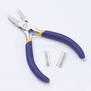 45# Carbon Steel Jewelry Pliers, Flat Nose Pliers, Nylon Jaw Pliers, Ferronickel, Stainless Steel Color, 13.4x8x1.2cm(PT-L002-13)