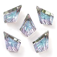 Embossed Glass Rhinestone Pendants, Faceted, Kite, Vitrail Light, 19x12x5.5mm, Hole: 1.2mm(GLAA-J101-01B-001VL)