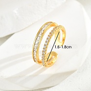 Floral Double-layer Zirconia Ring for Women Party Gift(LB8033-1)