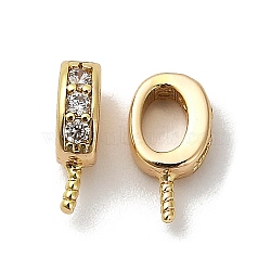 Oval Rack Plating Brass Micro Pave Cubic Zirconia Pendant Bails, Peg Bails, for Half Drilled Beads, Cadmium Free & Lead Free, Long-Lasting Plated, Real 18K Gold Plated, 9.5x5x2.5mm, Hole: 4x2.5mm, Pin: 1mm(KK-S397-16G)