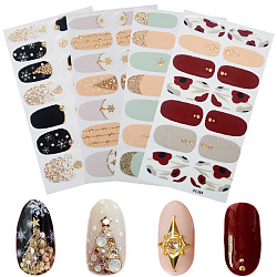 Full Cover Nail Art Stickers, Self-adhesive, For Nail Tips Decorations, Mixed Color, 10.5x5.7cm(MRMJ-Q084-PC-M)