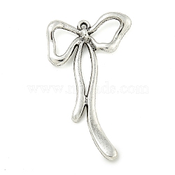 Tibetan Style Alloy Pendants, Bowknot, Antique Silver, 45x26x3.5mm, Hole: 1.4mm, about 279pcs/1000g.(FIND-M056-04B-AS)