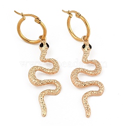 Alloy Hoop Earrings, Snake, Light Gold, 67x18.5mm(EJEW-R021-04KCG-03)