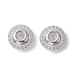 Alloy Spacer Beads, Long-Lasting Plated, Flat Round, Silver, 5x2.5mm, Hole: 1mm(FIND-B029-08S)