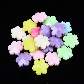 Opaque Acrylic Beads, Snow, Mixed Color, 15x14x6mm, Hole: 1.5mm, about 900pcs/500g