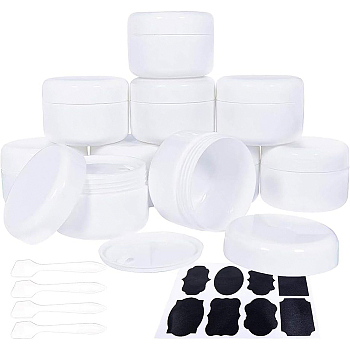 Plastic Cosmetics Cream Jar, Empty Portable Refillable Bottle, Face Mask Cream Spoon Plastic Stick, Chalkboard Sticker Labels