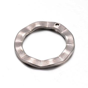 201 Stainless Steel Pendants, Ring, Stainless Steel Color, 18x1mm, Hole: 0.5mm
