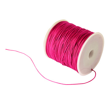 Braided Nylon Thread, Chinese Knotting Cord Beading Cord for Beading Jewelry Making, Camellia, 0.8mm, about 100yards/roll