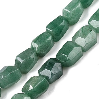 Natural Green Aventurine Beads Strands, Faceted, Nuggets, 16~17x12~13.5x10.5~13mm, Hole: 1.2mm, about 13pcs/strand, 8.46~8.66 inch(21.5~22cm)