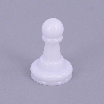 Plastic Pawn Chess Pieces, for Board Games, Component, Tabletop Markers, Arts and Crafts, White, 16x23.5mm