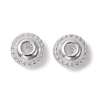 Alloy Spacer Beads, Long-Lasting Plated, Flat Round, Silver, 5x2.5mm, Hole: 1mm