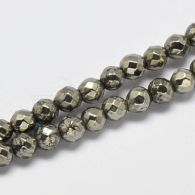 4mm Round Pyrite Beads