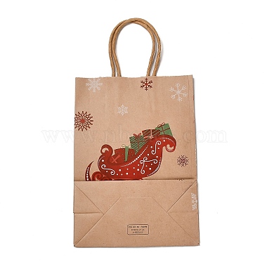 Christmas Theme Hot Stamping Rectangle Paper Bags(CARB-F011-02D)-3