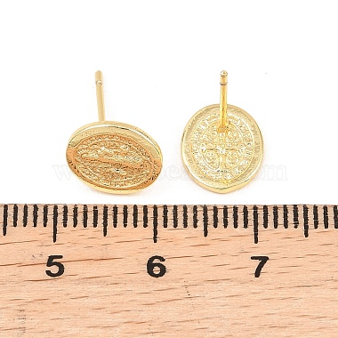Religion Brass Stud Earrings(EJEW-F405-23F-G)-3