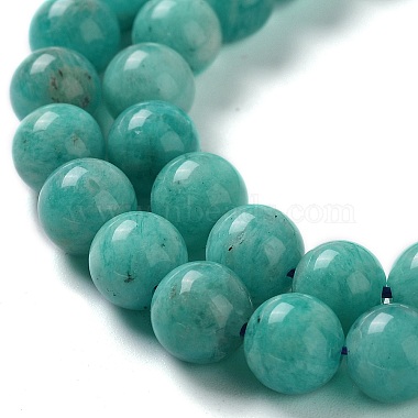 Natural Gemstone Amazonite Round Beads Strands(G-O017-6mm-08C)-6