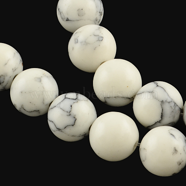 8mm White Round Synthetic Turquoise Beads
