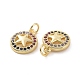 Brass Micro Pave Cubic Zirconia Charm(KK-E068-VF165)-3