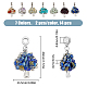 24Pcs 12 Style Natural & Synthetic Gemstone Chip European Dangle Charms Sets(PALLOY-FH0001-83)-3