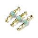 Natural Amazonite with Brass Fold Over Clasps(G-G141-03G-02)-1