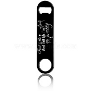 430 Stainless Steel Bottle Openers, Laser Cut, Rectangle, Cat Shape, 178x40x2mm(AJEW-WH0259-050)