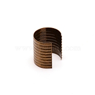 Iron Fold Over Crimp Head Clips without Loop, for Clothing, Tassel Accessories, Cylindrical, Antique Bronze, 17x15.5mm, Inner Diameter: 15mm(IFIN-WH0068-01AB)