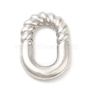 304 Stainless Steel Linking Rings, Half Twisted, Oval, Stainless Steel Color, 24.5x17x4mm, Inner Diameter: 15x8mm(STAS-D084-08P)