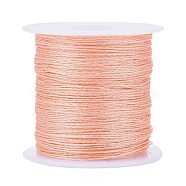 Polyester Braided Metallic Thread, for DIY Braided Bracelets Making and Embroidery, Light Salmon, 0.4mm, 6-Ply, about 54.68 yards(50m)/roll(OCOR-I007-B-41)