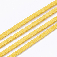 Faux Suede Cord, Faux Suede Lace, Gold, 2.5~2.8x1.5mm, about 1.09 yards(1m)/strand(LW-R023-2.8mm-20)
