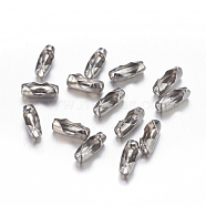 304 Stainless Steel Ball Chain Connectors, Stainless Steel Color, 9x3.5x3mm, Fit for 2.4mm ball chain(STAS-R055-10)