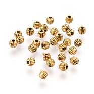 Tibetan Style Alloy Spacer Beads, Lead Free & Cadmium Free, Bicone, Antique Golden Color, 4x4.5mm, Hole: 1mm(GLF0300Y)
