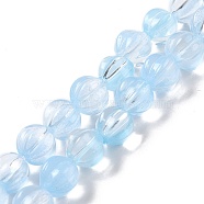 Transparent Glass Beads Strands, Lantern, Light Sky Blue, 8.5x7.5x8mm, Hole: 1.2mm, about 45~46pcs/strand, 14.37 inch(36.5cm)(GLAA-F114-02A-07)