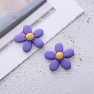 Opaque Resin Cabochons, for Hair Accessories, Flower, Medium Purple, 23x23x8.5mm(OHAR-PW0001-494D)