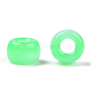 Acrylic Beads, Two Tone, Barrel, Light Green, 9x6mm, Hole: 3.7mm, about 1700pcs/500g(KY-C013-06I)