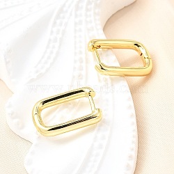 Brass Huggie Hoop Earrings, Long-Lasting Plated, Oval, Real 18K Gold Plated, 17.5x13x2mm, Pin: 1mm(EJEW-F245-04G-A)