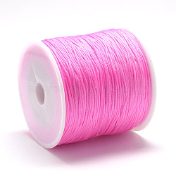Nylon Thread, Chinese Knotting Cord, Hot Pink, 0.4mm, about 174.98 Yards(160m)/Roll(NWIR-Q008B-F103)