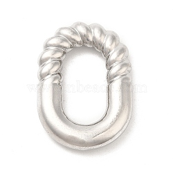 Non-Tarnish 304 Stainless Steel Linking Rings, Half Twisted, Oval, Stainless Steel Color, 24.5x17x4mm, Inner Diameter: 15x8mm(STAS-D084-08P)