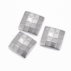 304 Stainless Steel Cabochons, Faceted, Square, Stainless Steel Color, 10x10x2mm(X-STAS-H400-79P)
