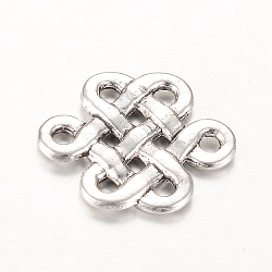 Tibetan Style Alloy Chandelier Components Links, Chinese Knot, Cadmium Free & Lead Free, Antique Silver, 17x14x2mm, Hole: 1.5mm(X-TIBE-Q064-28AS-RS)