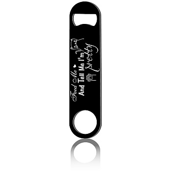 430 Stainless Steel Bottle Openers, Laser Cut, Rectangle, Cat Shape, 178x40x2mm