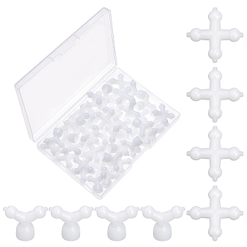 48Pcs 2 Style Plastic Toy Skeleton Joint Findings, for DIY Plush Doll, White, 27x27x6.5mm and 18x23x9.5mm, 24pcs/style