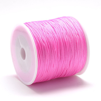 Nylon Thread, Chinese Knotting Cord, Hot Pink, 0.4mm, about 174.98 Yards(160m)/Roll