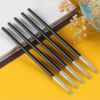Silicone Polymer Clay Sculpting Tool Pen, with Plastic Penholder, Carving Pen Set for Clay Craft, Black, Calibre: 0.3cm, 5pcs/set