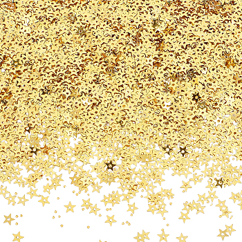 150G 30000Pcs Plastic Beads, Star, Gold, 4mm