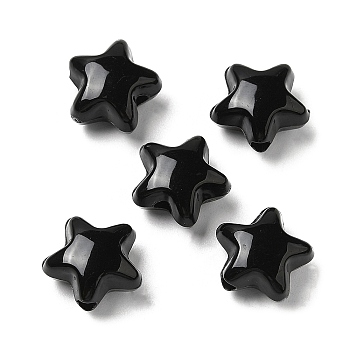 Opaque Acrylic Beads, Star, Black, 11x11.5x7mm, Hole: 2mm,  about 1245pcs/500g
