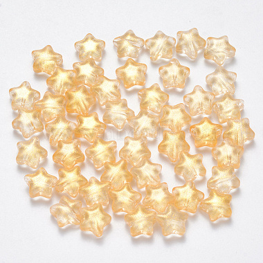 9mm Gold Star Glass Beads