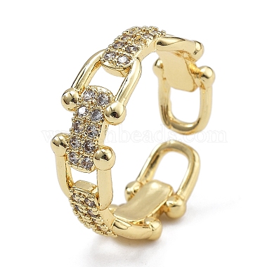 Anillos de dedo con circonita cúbica transparente y micropavé de latón chapado en rack para mujer(RJEW-M028-44G)-2