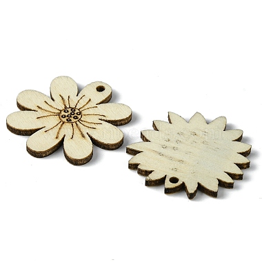 100 Pcs Wood Pendants(WOOD-G020-10)-2