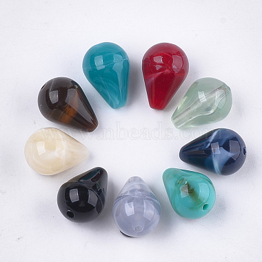 16mm Mixed Color Drop Acrylic Beads